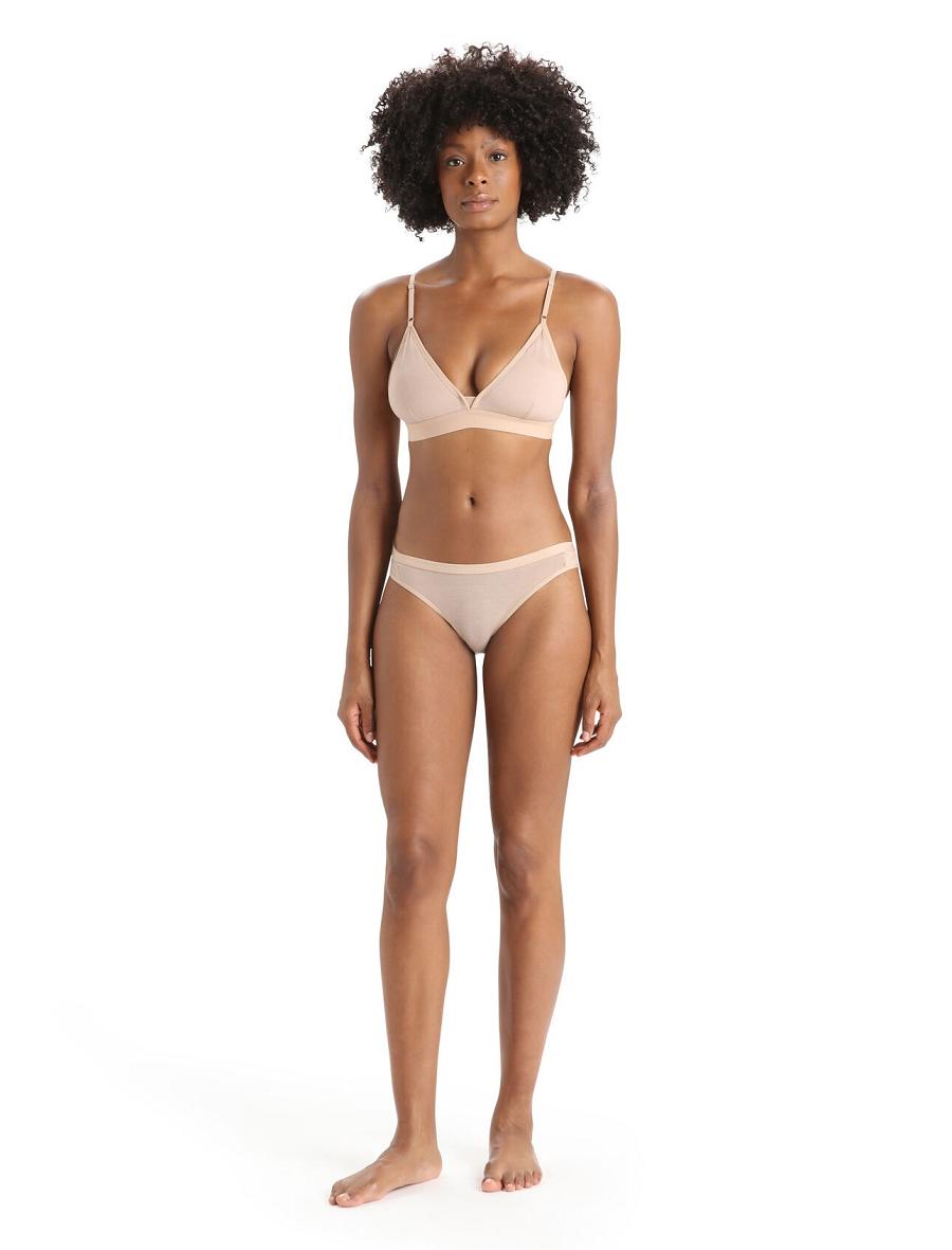 Sous Vêtement Icebreaker Merino Siren Bikini Briefs Femme Kaki Doré | FR 1719DFMN